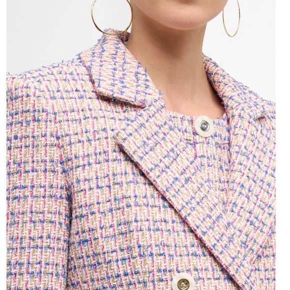 Veronica Beard Pink and Blue Tweed Blazer - Picture 6 of 15